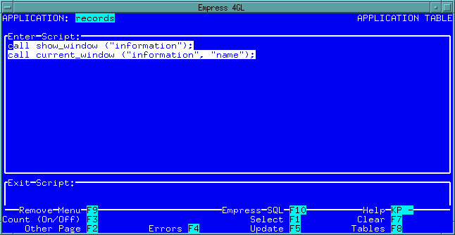Figure 4-44 APPLICATION TABLE