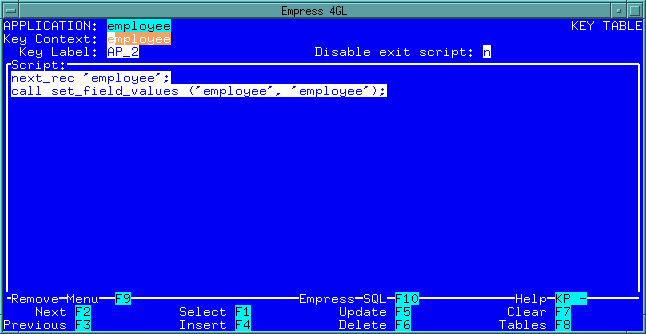 Figure 4-68 Next Key Script