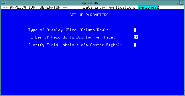 Figure 4-83 SET UP PARAMETERS