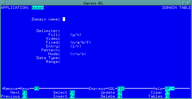 Figure 3-12 Domain Table