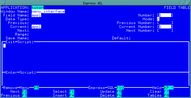 Figure 3-8 Field Table