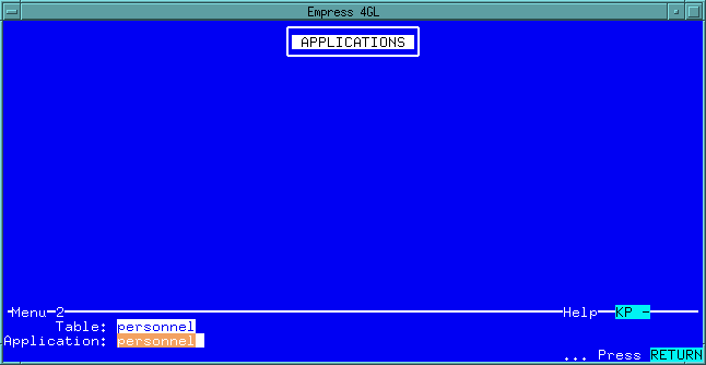 Figure 2-4 Application Names