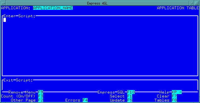 Figure 6-1 Application table