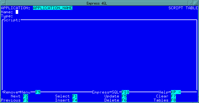 Figure 6-7 Script Table