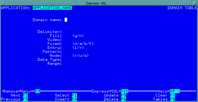 Figure 6-8 Domain Table