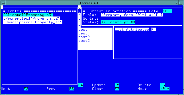 Figure 9-16 Tables Window