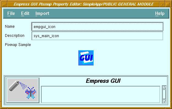 Figure 4-8 Pixmap Property Editor