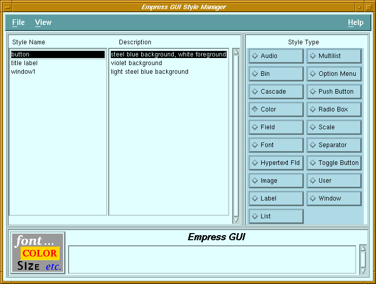 Figure 4-9 Style Manager