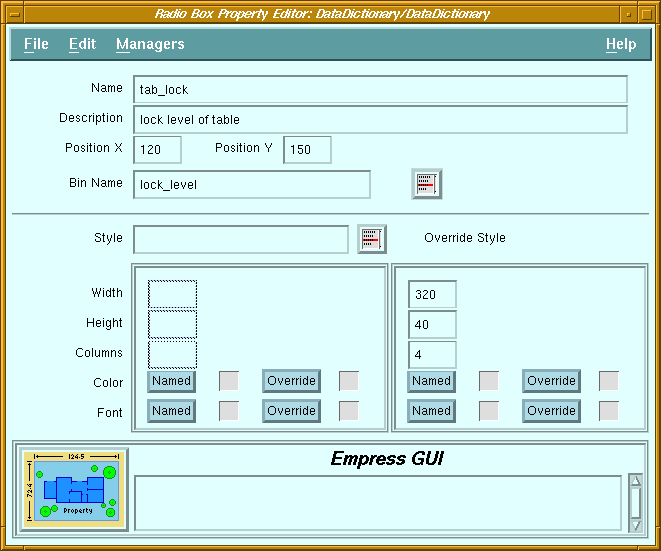 Figure 5-14 Radio Box Property Editor