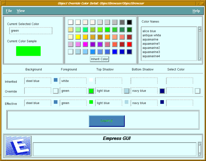 Figure 6-6 Object Color Detail