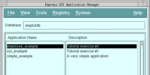 Figure 4-1 Application Manager screen