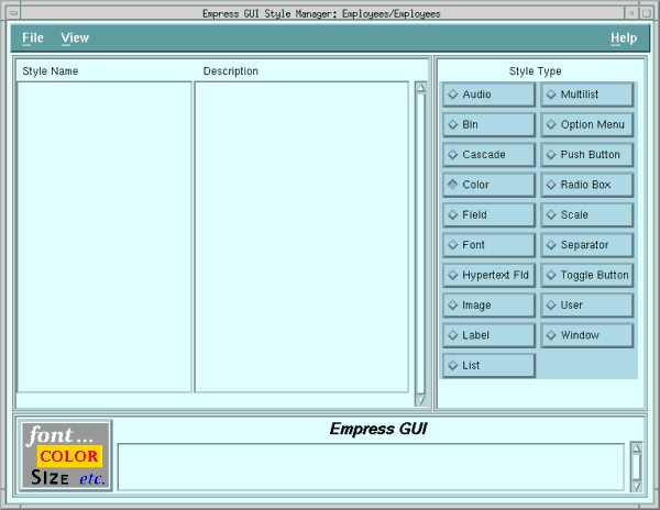 Figure 5-1 Style Manager Box
