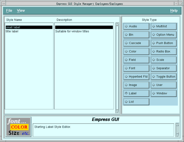 Figure 5-8 Style Manager Box